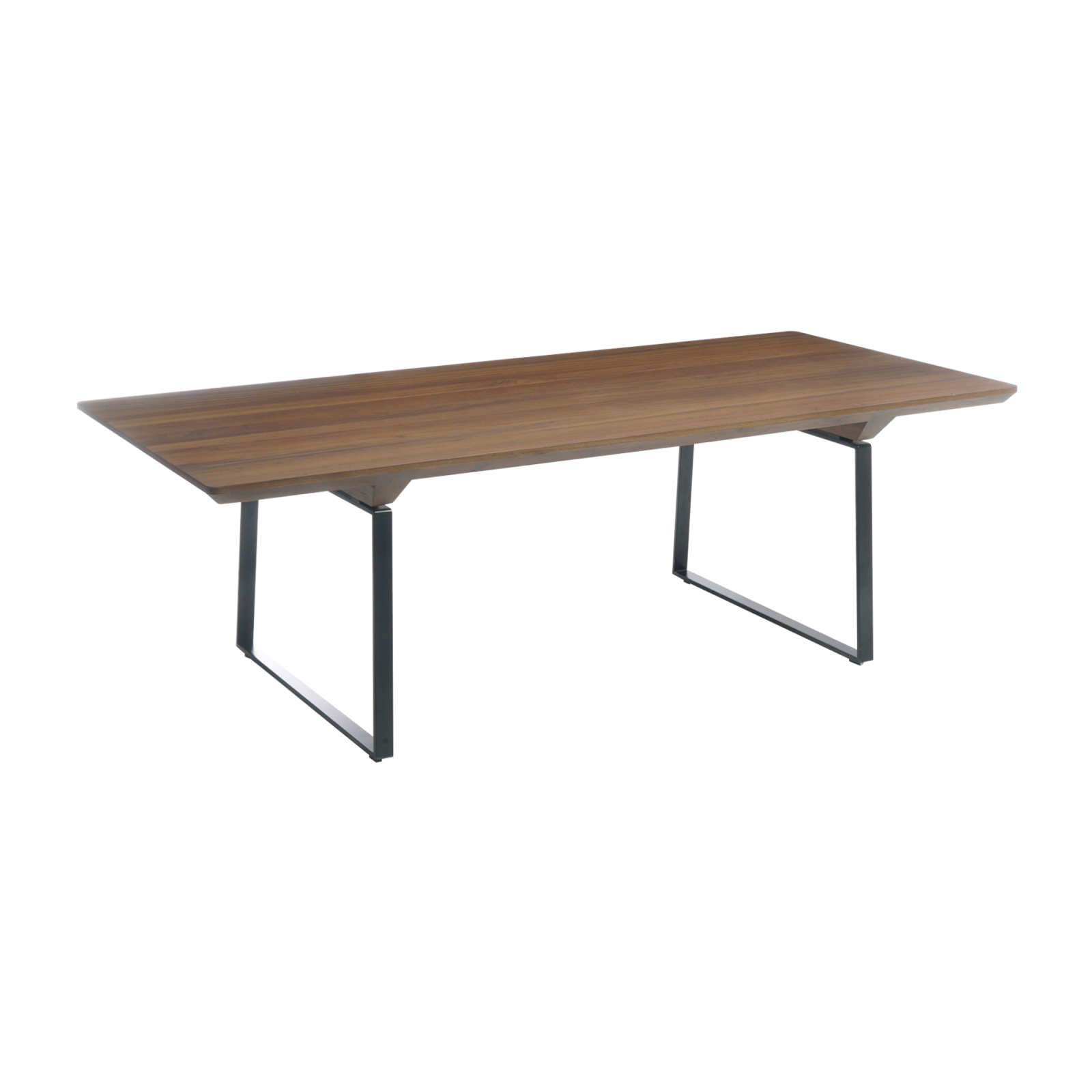 Rectangular Edge Table is made from a massive wooden tray and formal simple metal feet.