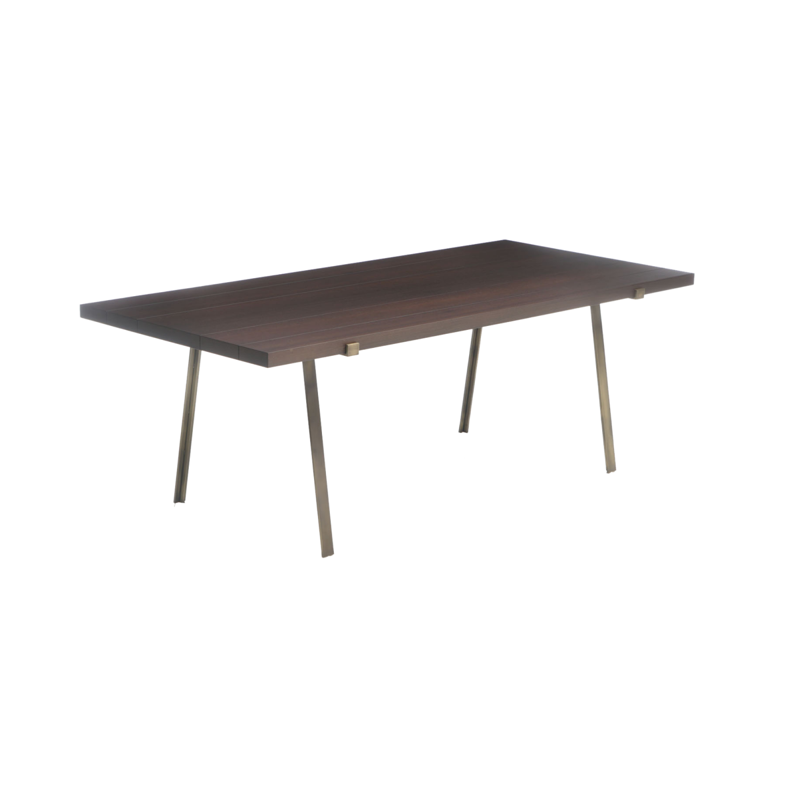 Eright Table, a rectangular and wooden table with a simple and natural design standing on a white background