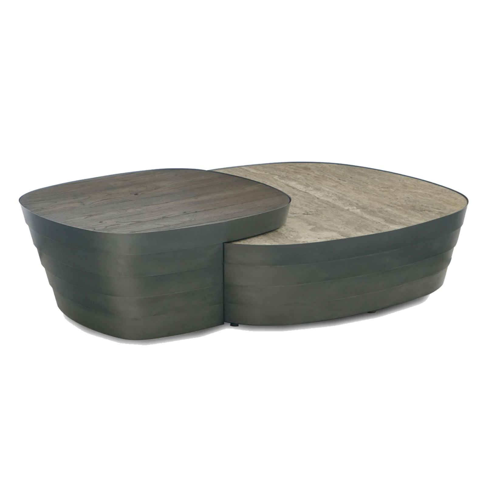 black oxide Aurera Coffee Table consisting of round design lines