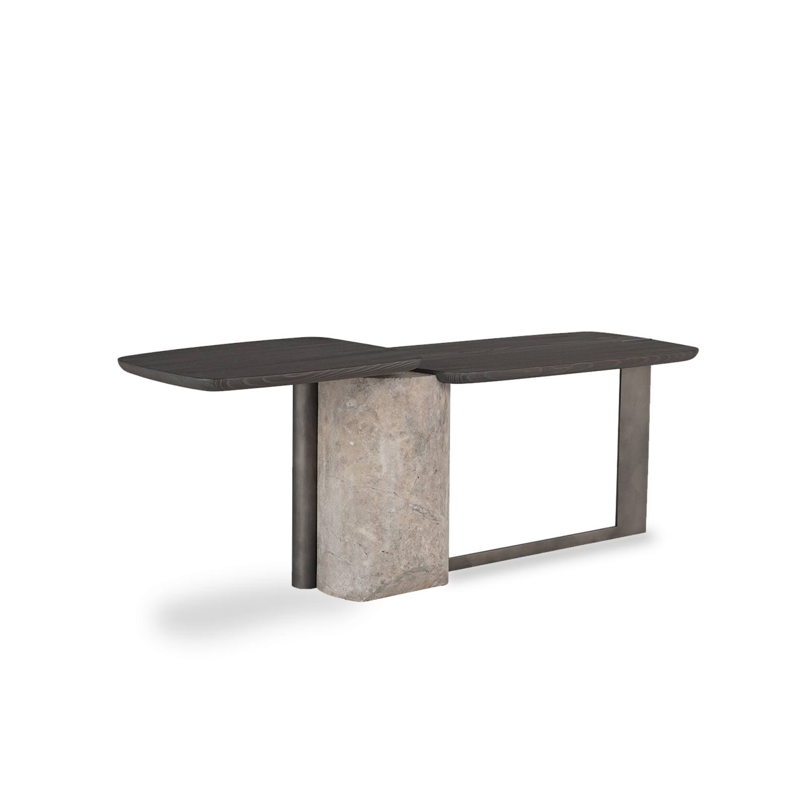 titano side table combines marble touch with solid wood with contemporary lines.