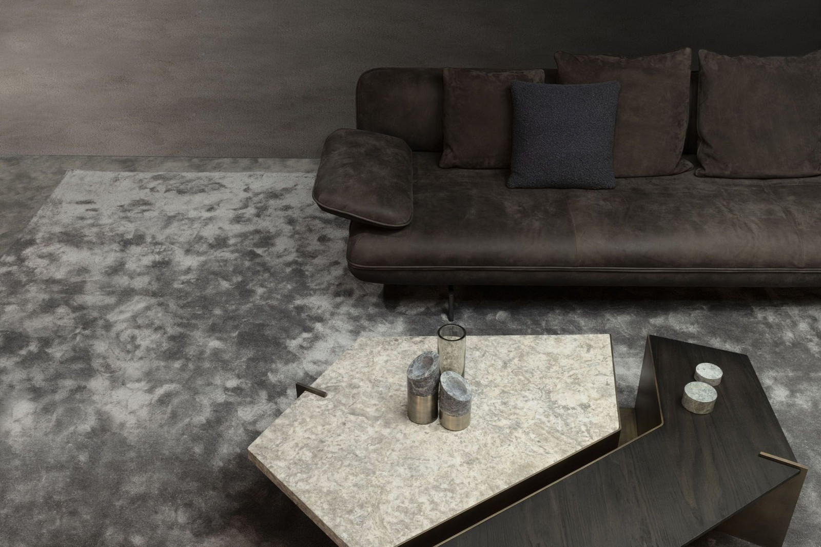 View of the Brown Stone Sofa ELEMENT 4 Model in a living room  2