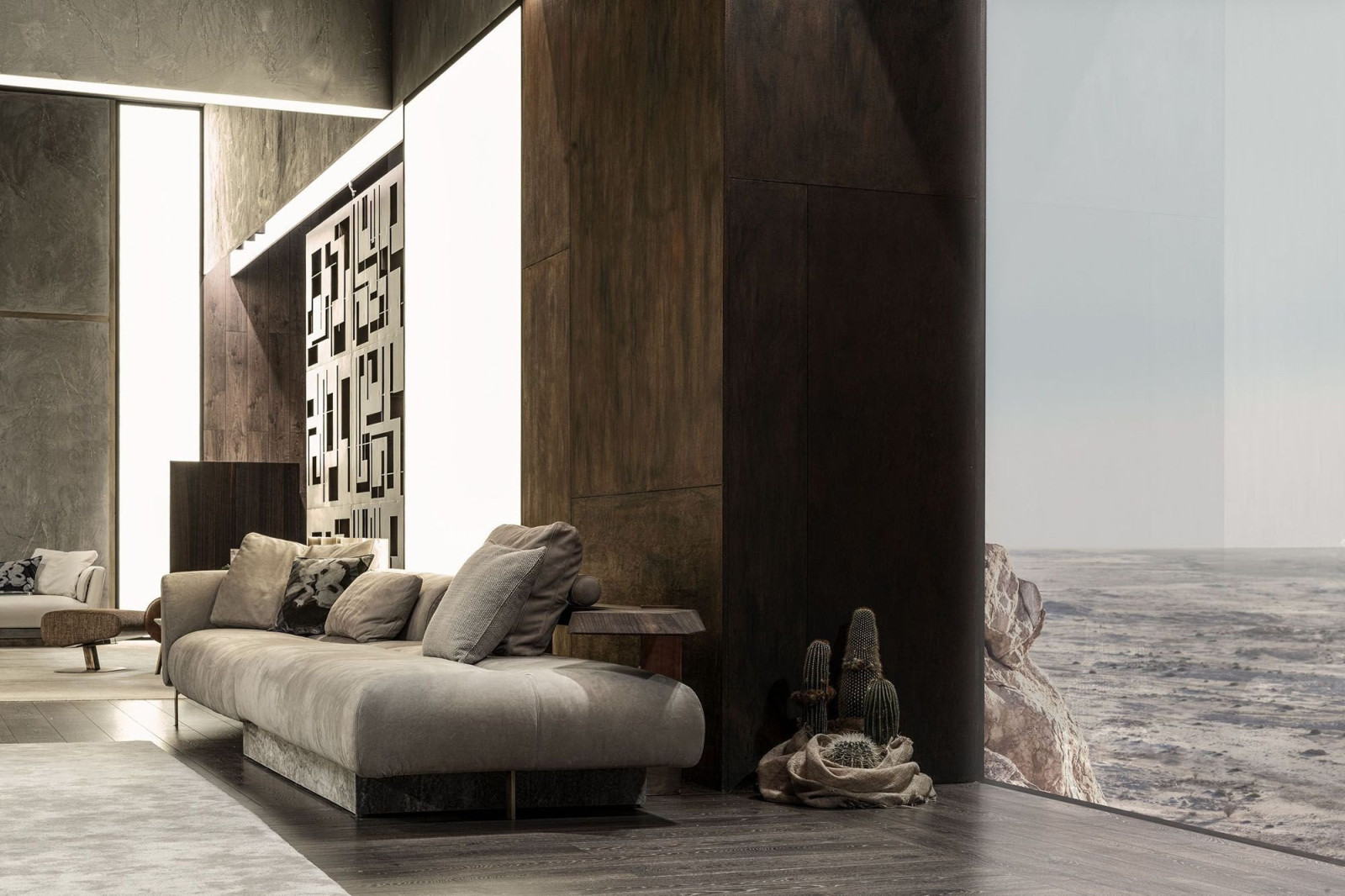 Materia Wall Unit and Canyon Sofa together