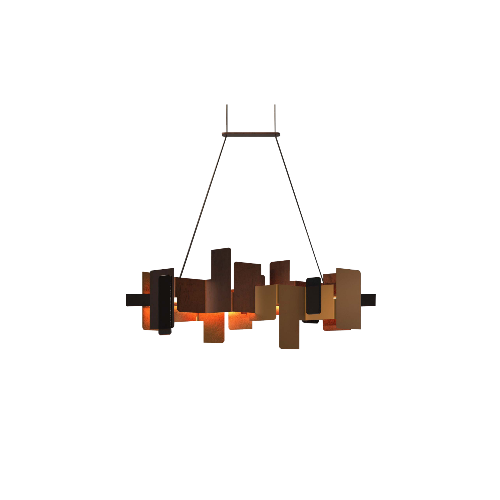 Combination of Delabre, Calamina, Zürigo or Corten painted Zenith Pendant Light